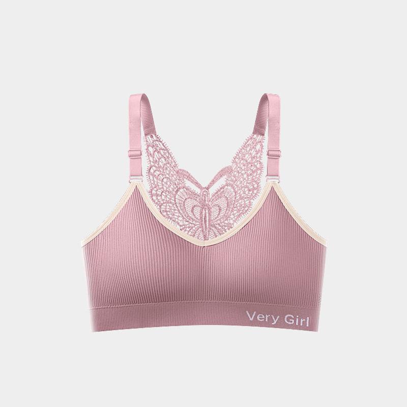 Бесшовный бюстгальтер с красивой спиной и бабочкой, нижнее белье больших размеров, женский топ без стального кольца, бюстгальтер без косточек