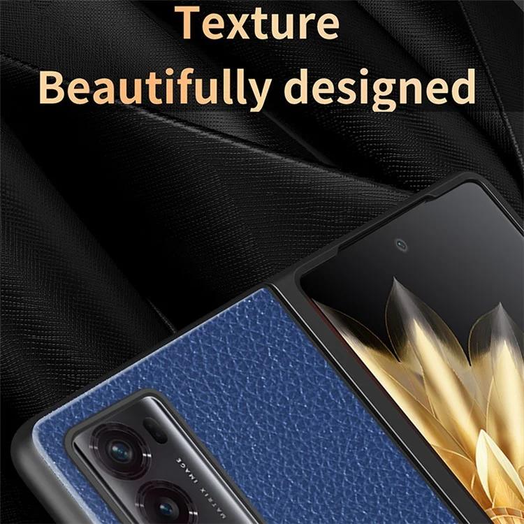 Чехол для телефона Honor Magic V2 5G из искусственной кожи с покрытием из ПК, текстура личи, прорезиненный противоударный чехол