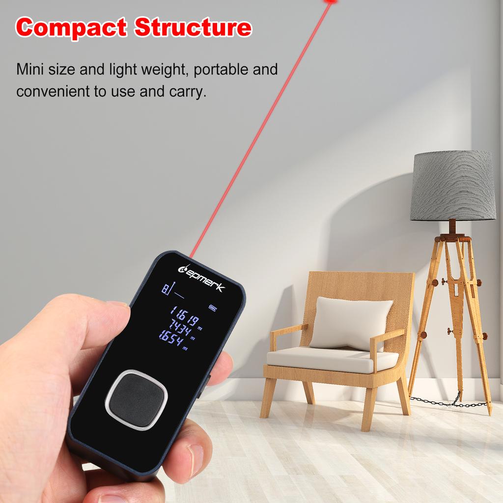 Lepm k 196ftCelsius60m Measure Digital Distance Met Measurement Tool Range Find with Backlit LCD Electronic Angle Sensor M