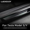 Для Tesla Model 3 2021-2023 Автомобильные пороги Магнитная индукция Светодиодные Светящиеся Подсвечиваемые Педали приветствия Model Y Автоаксессуары