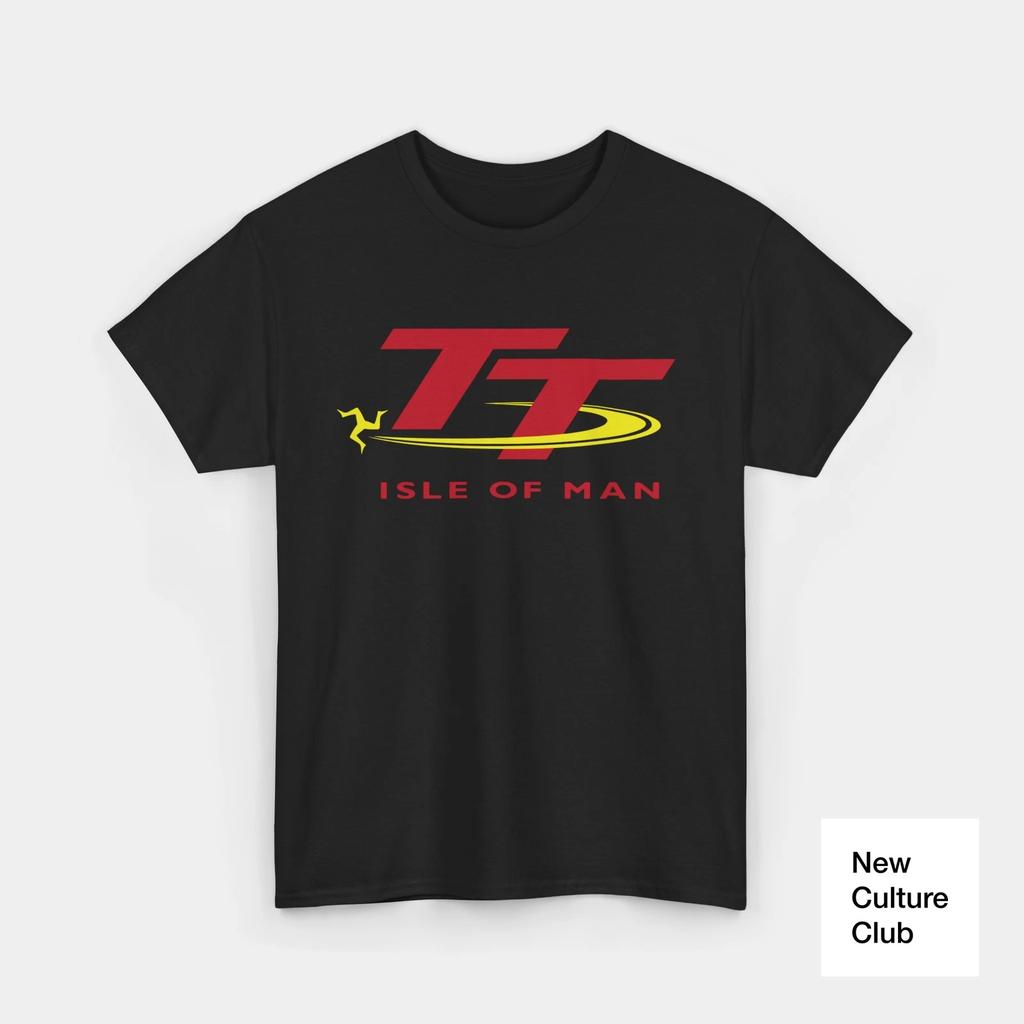 T Shirt Isle of Man TT Race Racing Tourist Logo Black White Navy Grey Tee