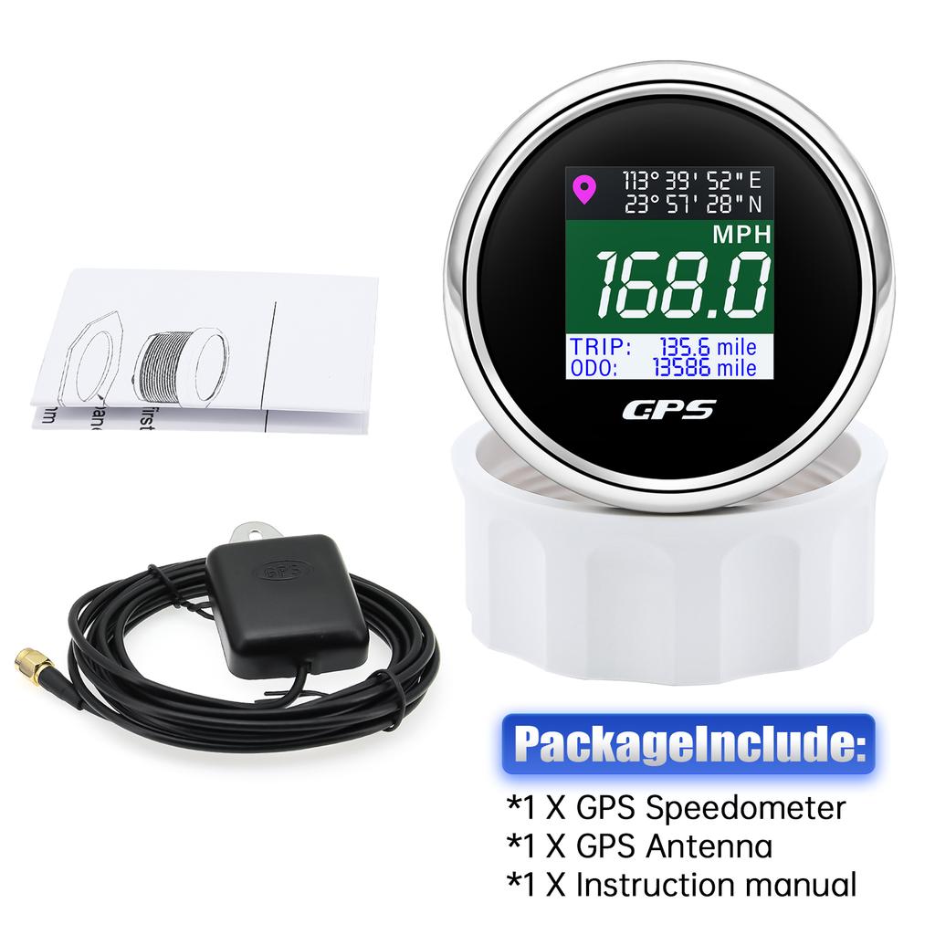 GPS Спидометр AD 52 мм с GPS-антенной 12 В 24 В TFT-экран Скорость 999 миль/ч Узел КМ/ч Одометр Дисплей TRIP для Автомобиля Лодки