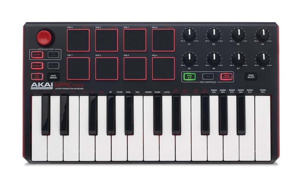 Akai Professional USB MIDI клавиатура контроллер 8 Pad MPK mini MK2