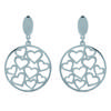 [J3089] - Silver 'Love' Steel Earrings - 30x50 Mm