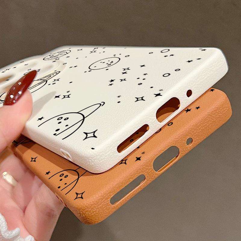 Милый планетарный принт кожа текстура тонкий чехол для телефона Xiaomi 13T Pro Poco X7 X6 Redmi Note 14 13 Pro 12 11 10 Pro TPU мягкий противоударный матовый чехол