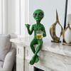 Фигурка Инопланетянина с Пивной Кружкой из Смолы, Декоративное Настольное Украшение, Креативное Украшение для Стола для Дома, Гостиной, Спальни, Офиса, Сада, Балкона