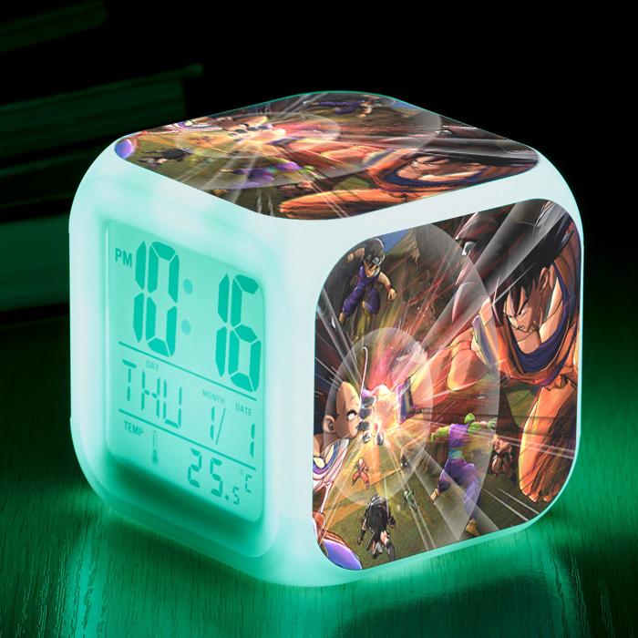 Аниме Dragon Ball Цифровые часы Сон Гоку Гохан Веджета Маджин Буу Броли Бульма Тракс Будильник Фигурка Детские Светящиеся Игрушки Кукла