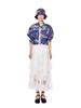Greedius Sheer Ruffle Lace Maxi Skirt