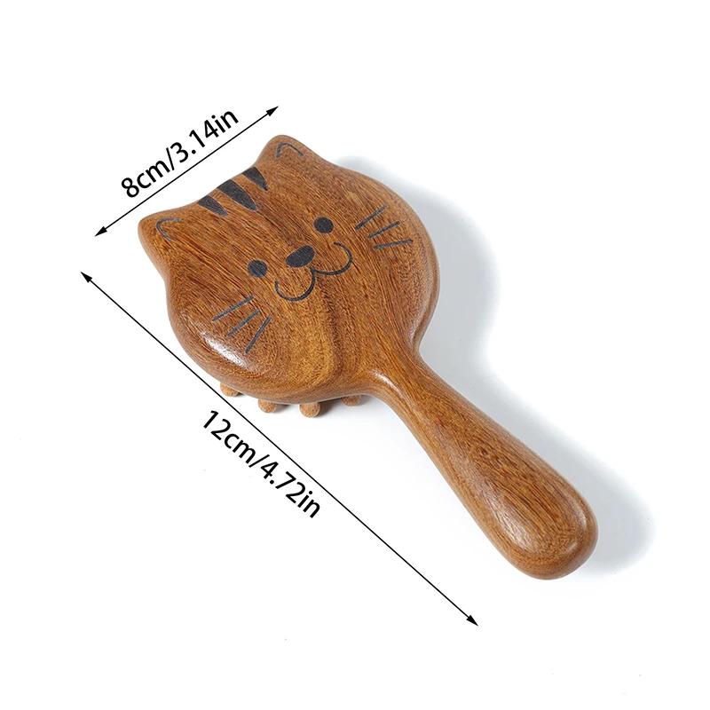 BEPAN Sandalwood Cartoon Scalp Massage Comb 28 Coarse Toothed Hair Styling Comb Wood Circular Tooth Therapy Scalp Massage Combs