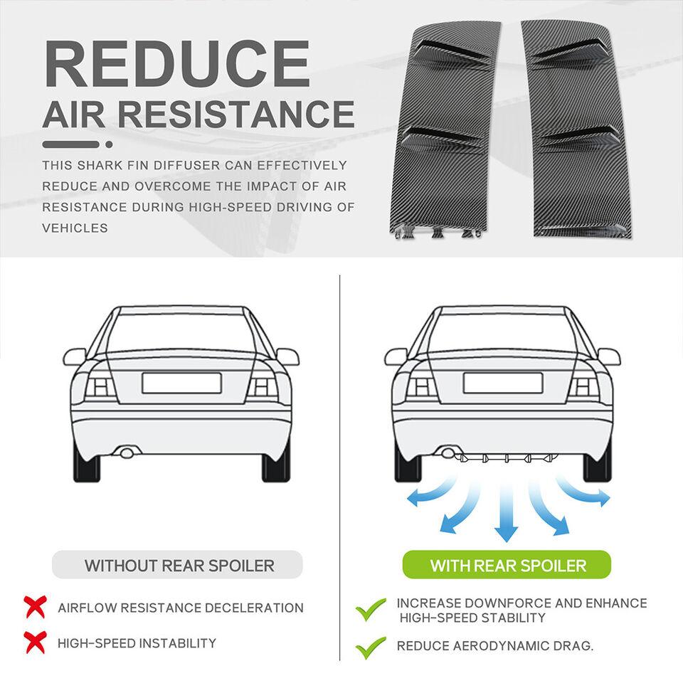 2 шт., 81,5 см, универсальный задний диффузор, 5 плавников, бампер, сплиттер, спойлер для подбородка, нижняя губа для Infiniti Q50 Q60 G37 G35 Shark Body