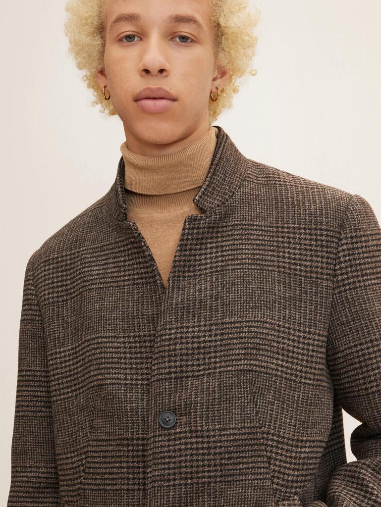 Coat Tom Tailor Denim Wollmantel (1032440) Black-brown Glen Plaid