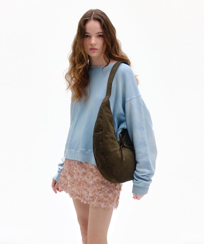 Сумка-хобо Bowtique Crescent из замши_Хаки