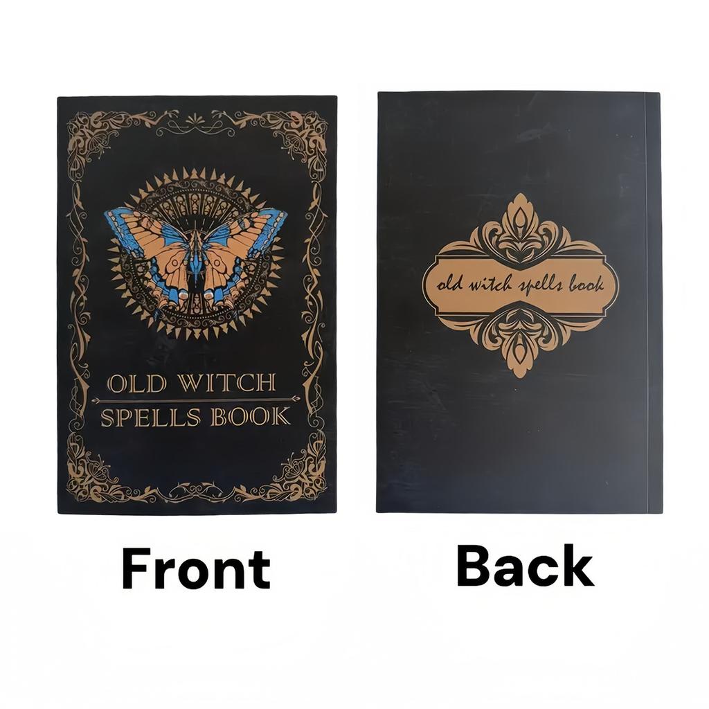 Witchcraft Spell Book Vintage Leather Look with Customizable Cover for Halloween Cosplay and RPG Blank Pages