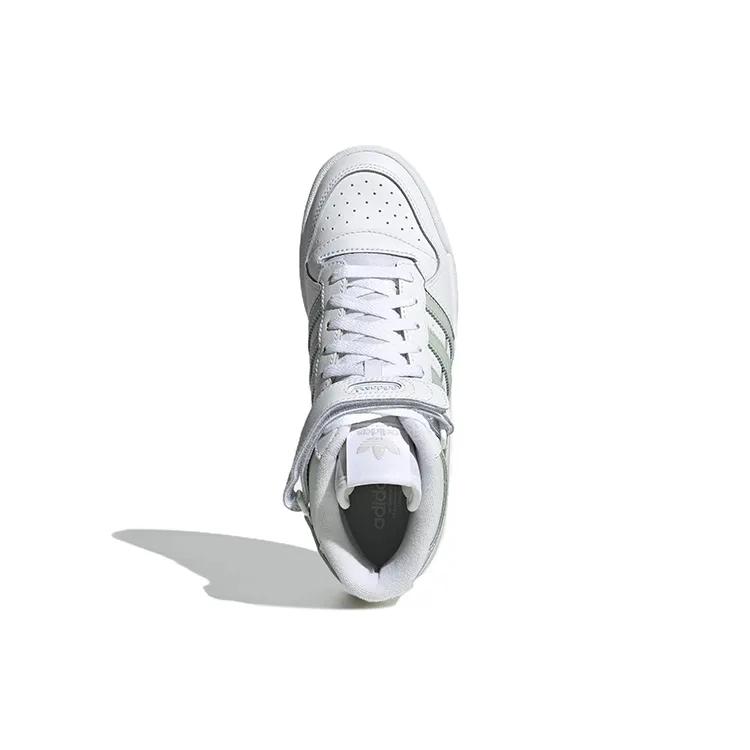 adidas Womens Forum Mid 'White Linen Green' (women's sizes) Cloud White / Linen Green / Gum Skate Shoes GX4578