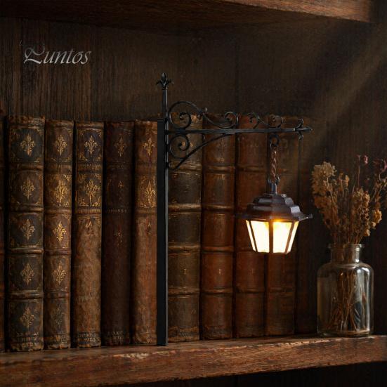 Мини светодиодный акцентный светильник-призрак для книжной полки, Декоративный ретро-фонарь для декора библиотеки, Теплая лампа в стиле люстры для любителей чтения книг, Готический фэнтези-дом