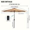 9ft Outdoor Patio Umbrella with Push Button Tilt and Crank Handle, Outdoor Patio/Market Table Umbrella, UV Protected, Waterproof