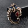 New Rhinestone Vintage Fashion Brooches For Women Red Bead Retro Pin Jewelry 2 Colors Available Good Gift
