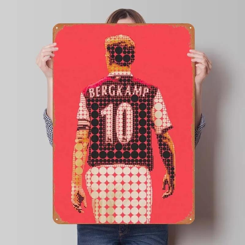 Dennis Bergkamp Metal Sign Sports Poster Decoration Wall Decor Living Room Decoration Man Art Mural Decorative Metal Plates Home