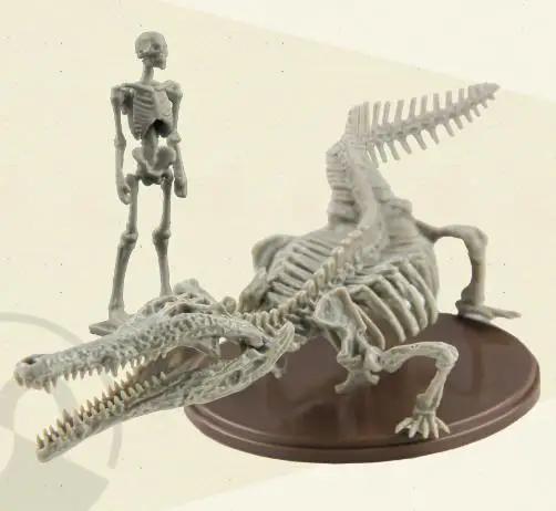 Оригинальная модель-масштаб Gacha Музейная симуляция Скелет крокодила 1/35 Неподвижная модель-ископаемое Фигурка-игрушка