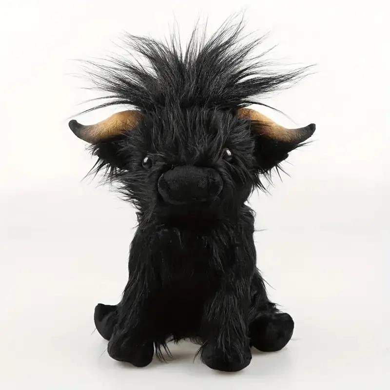 30cm Cream Highland Cow Plush Toy Soft Stuffed Animal Doll Cute Gift For Kids Boys And Girls