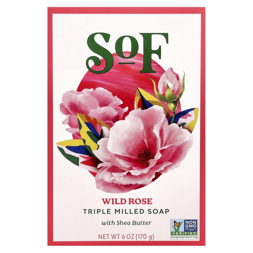 Triple Milled Soap, With Shea Butter, Wild Rose, 170G(6Oz)