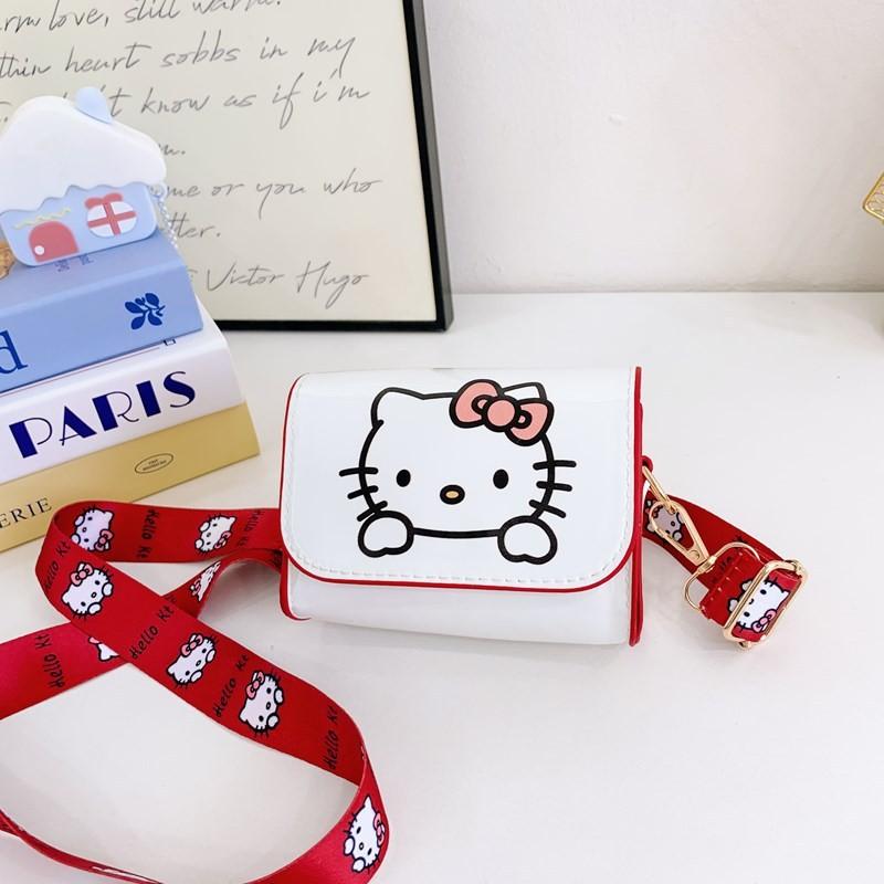 Мини-сумка через плечо Hello Kitty для девочек, из ПУ, легкая, с принтом животных, для детского сада