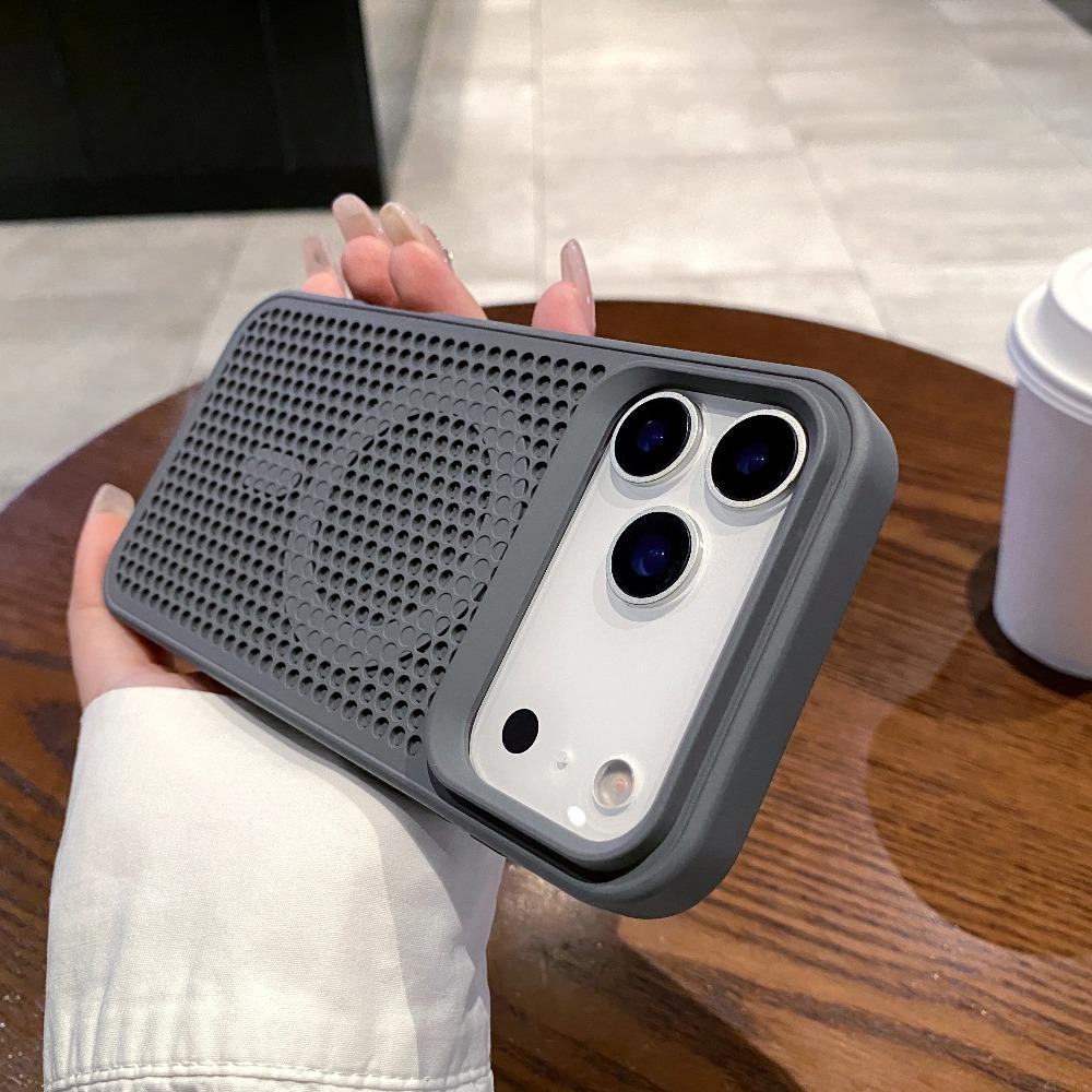 Модный Полый Сетчатый Охлаждающий Чехол Для Magsafe Для iPhone 17 Air 16 15 14 13 12 Plus Pro Max Магнитный Сотовый Дышащий Чехол