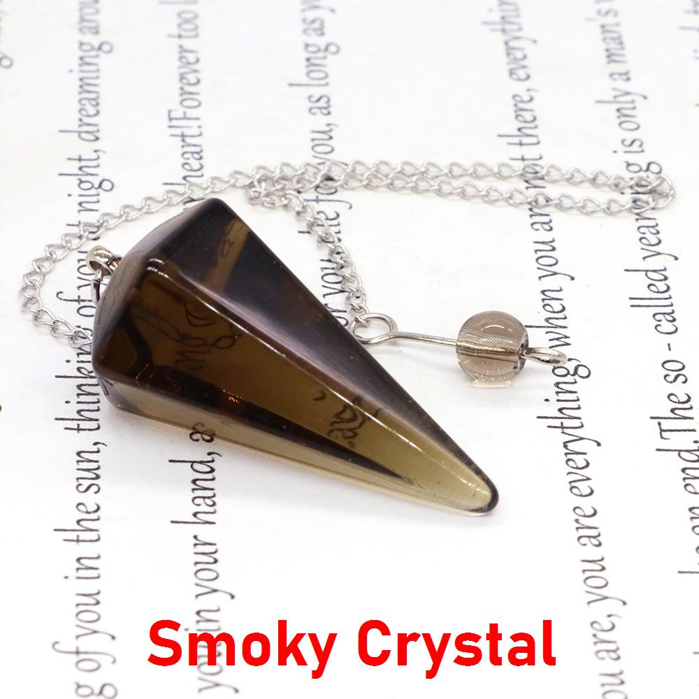 Natural Stone Reiki Healing Pendulum,For Dowsing Spiritual Divination Cone Crystal Quartz Pendulos Small Size Necklace Jewelry
