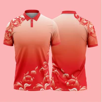 Colorful beautifully patterned polo shirt gradient 3D printed t-shirt summer street summer sports short sleeve flip
