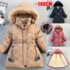 2023 Winter Kids Warm Hooded Thicken Cotton Jacket Girls Windproof Outerwear Fur Collar Down Jacket