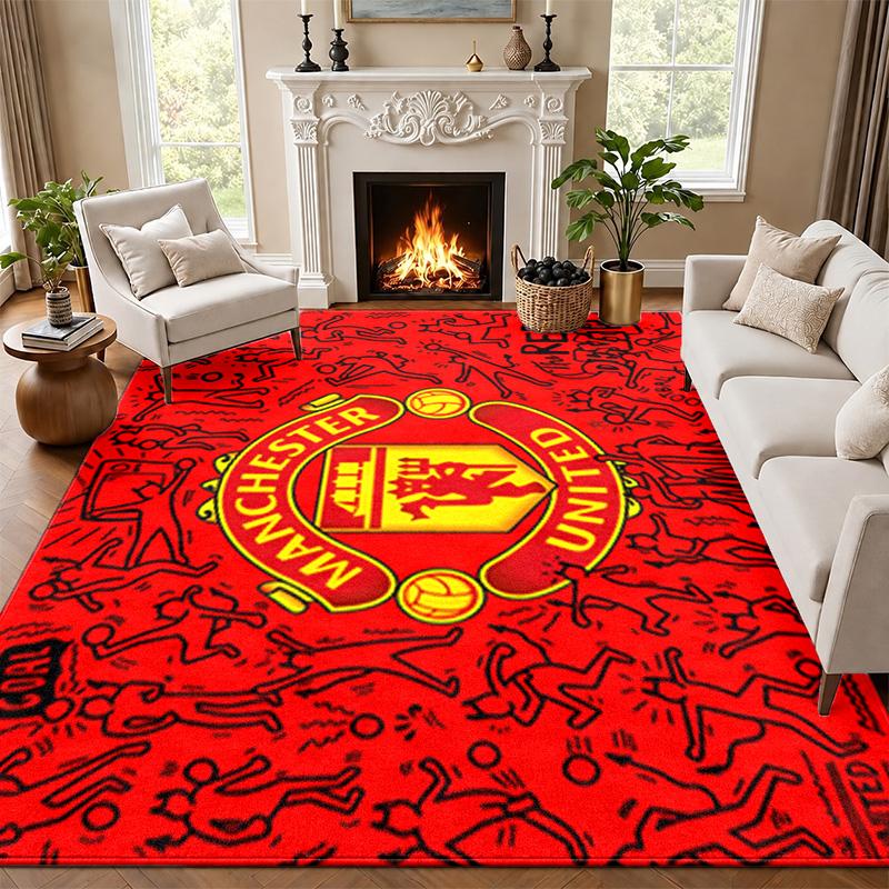FC Manchester Carpet Door Mat for Living Room or Bedroom Protective Mat Under Chair Office Decoration Christmas Gift Birthday Present