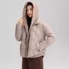 Knitted fake two-piece hooded small cotton-padded clothes women's clothing New Year's short cold-proof bread clothes student jacket jacket
