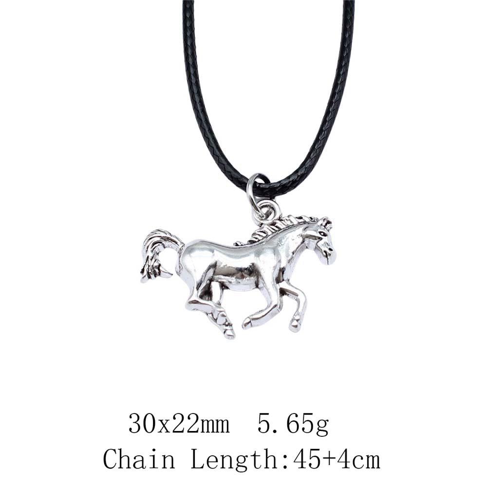 Новинки Чокеры Ожерелья Для Женщин Ожерелье С Слоном И Лошадью Кожаная Цепочка 45см Сувенирные Подвески На Шею