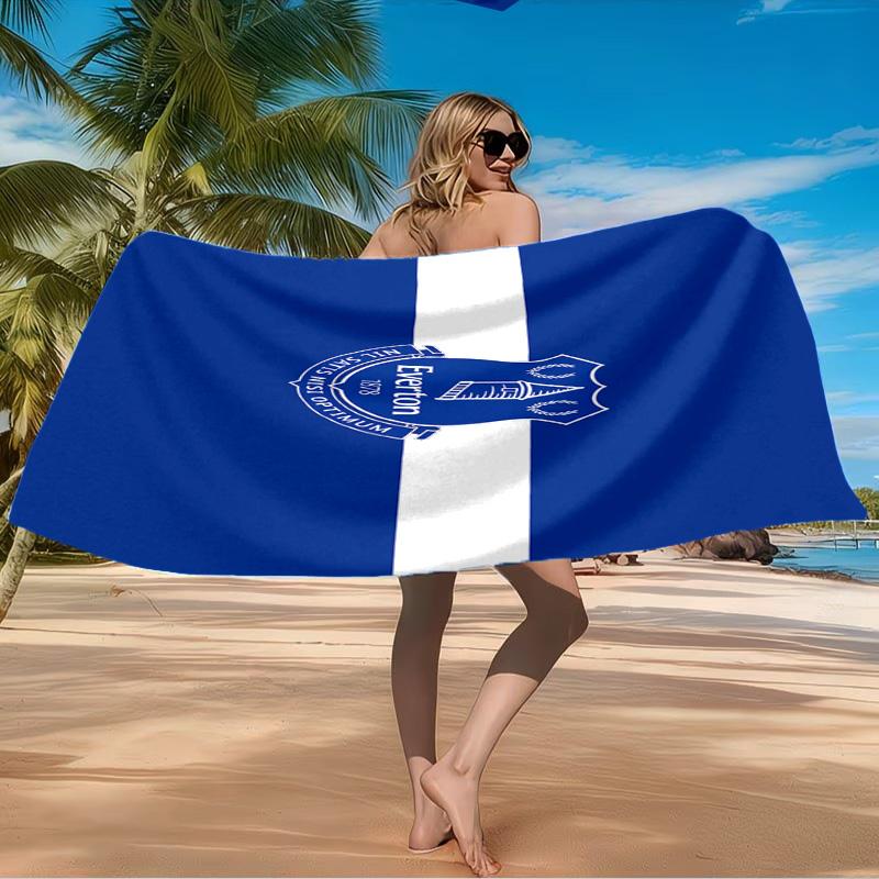 Fc Everton Crest Design Beach Towel Microfiber Beach Towel, Lightweight and Quick-Dry, for Summer Travel, Swimming Pool Fan Birthday Gift