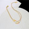 Gift Beach Double-Layer Titanium steel Fashion Jewelry Snake Chain Foot accessories Love Anklet