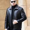 Middle-aged and Elderly Men's Genuine Leather Jackets, Fur All-in-one Casual Thickened and Velvet Sheepskin Jackets, Short Coats