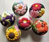Chirimen Craft Kimekomi Temari Hanagokoro Set of 6 Kit (wooden Balls) - (flower Heart)