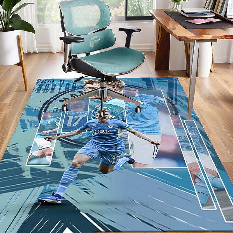 Kevin De Bruyne Polyester Carpet, Soft Indoor Mat for Office Chair, Living Room, Computer Desk - Decorative Home Office Rug Design