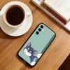 C-Cat anb mouse Phone Case For Samsung Galaxy A73,A72,A71,A70,A53,A52,A51,Others Soft Black Cover