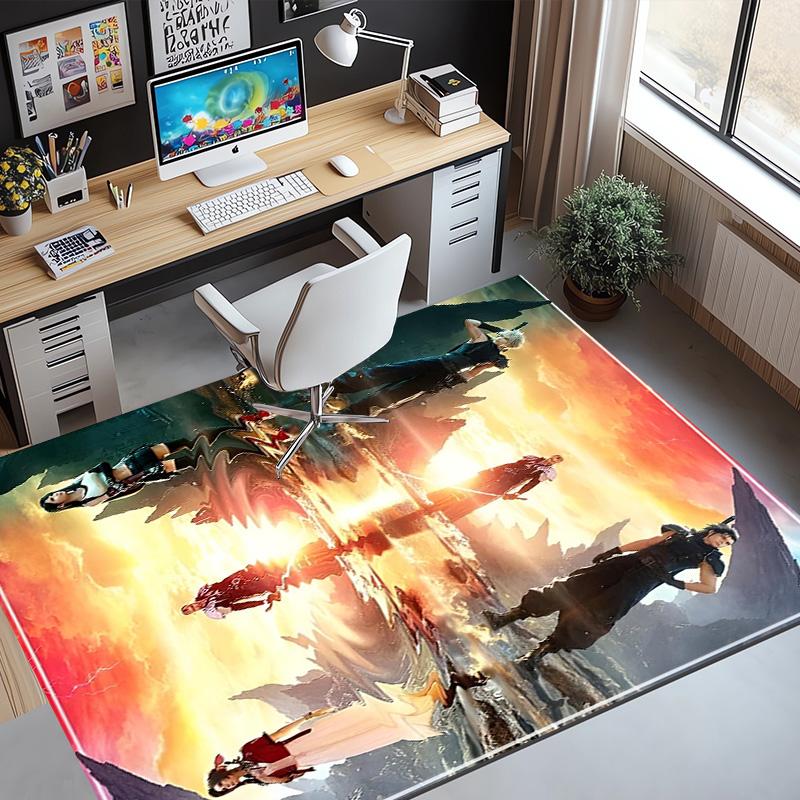 Final Fantasy Pattern Rug, Indoor/Outdoor Mat, for Picnic, Gameroom, Bedroom, Office, Living Room, Home Decor Carpet, Birthday Gift
