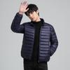 Зимняя белая утиная пуховая легкая куртка мужская теплая однотонная мужская куртка повседневная стойка воротник мужская
