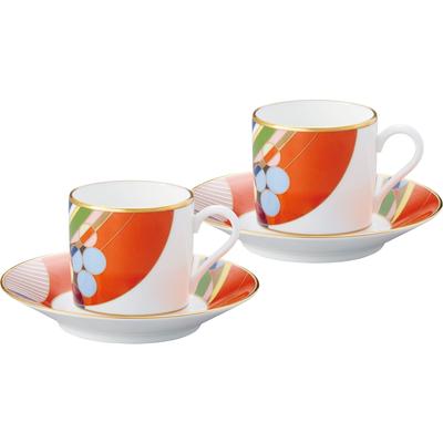 Noritake Кофейная чашка Блюдце 125 куб. см Фрэнк Ллойд Райт Мартовские шары 2 гостя Костяной фарфор и (Парный набор) WP59881/4947
