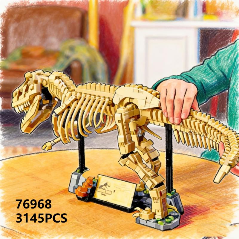 76968 Park T-Rex Fossils Christmas Birthday Gift Model 3145Pcs Assembling Brick Children Educational Toy