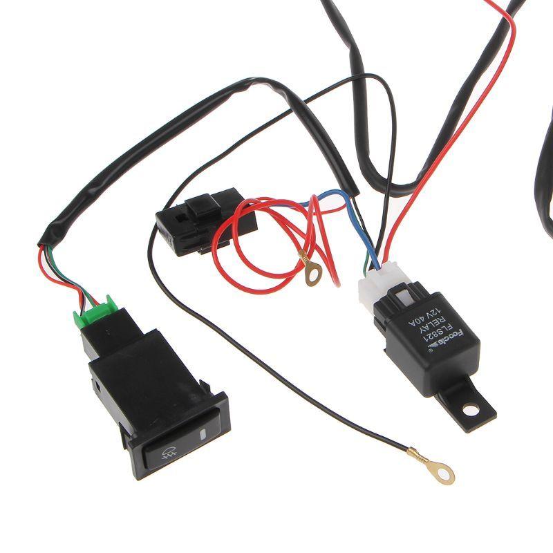 Universal 12V 40A Relay Wiring Harness With On/Off Switch Kit For Car LED Fog Light M77