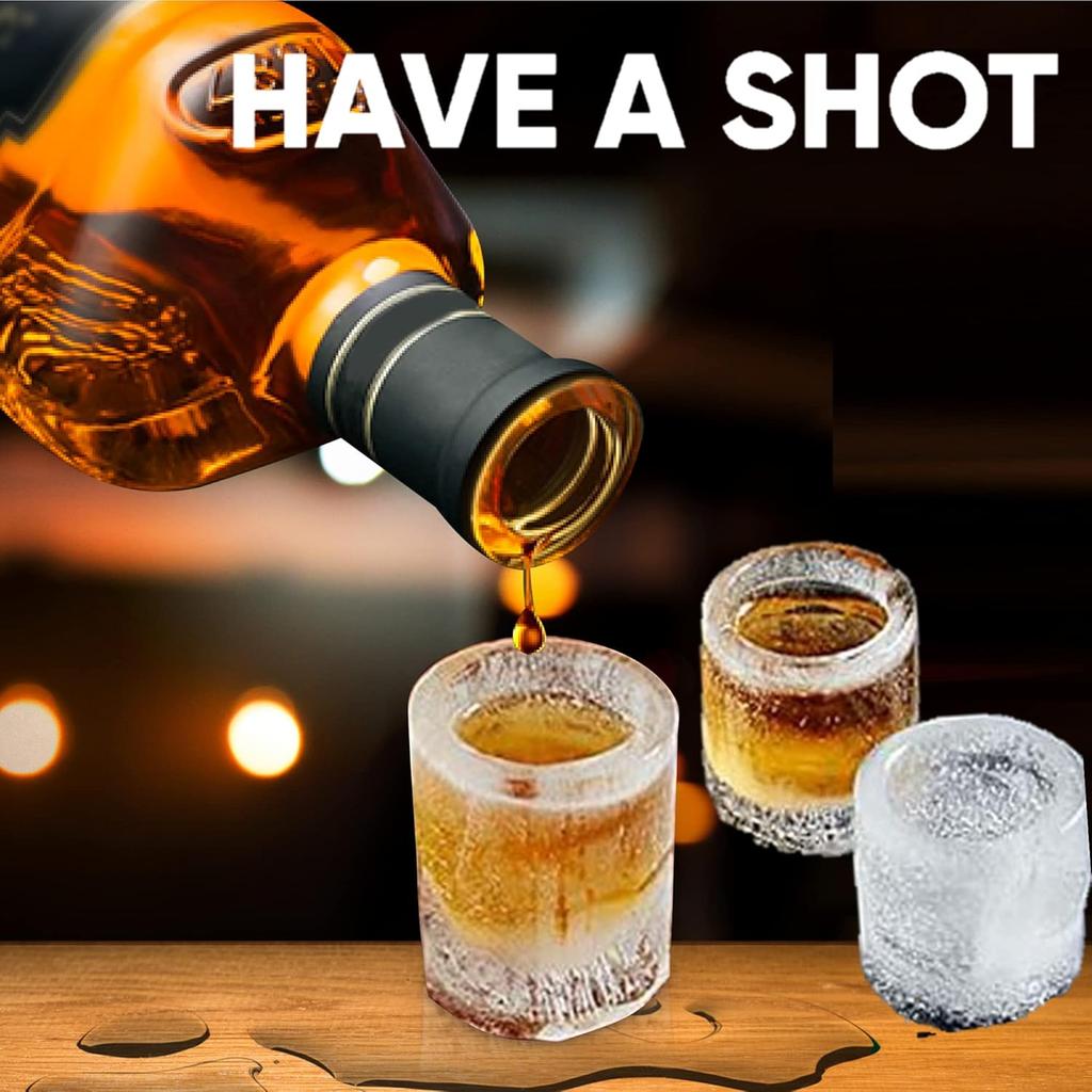 Creative Round Cup Shape Silicone Ice Cube Mold Four Hole Press Ice Block Maker for Whiskey Beer Bar Kitchen Accessories