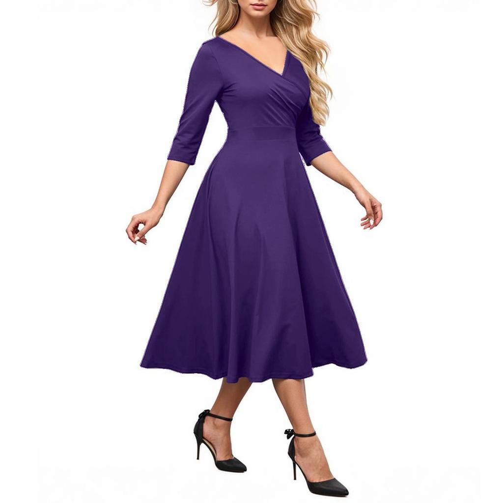 Women's Solid-color Fashionable And Elegant Dress