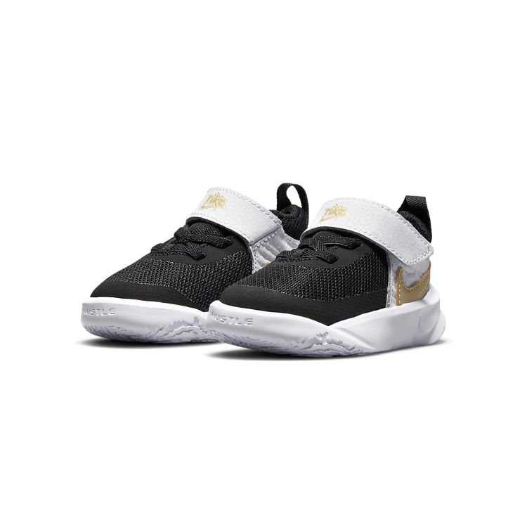 Nike Детские кроссовки Team Hustle D10 TD Black White Metallic Gold Photon-Dust CW6737-002