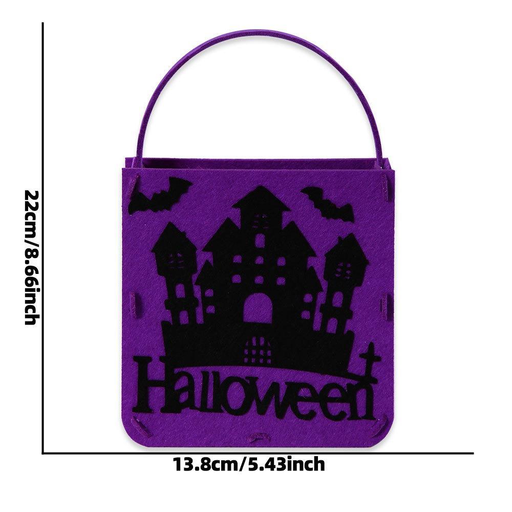 Felt Material Halloween Trick-or-Treat Bag Non-woven Tote Handheld Size Halloween Gift Bag Stereo Design Classic Elements