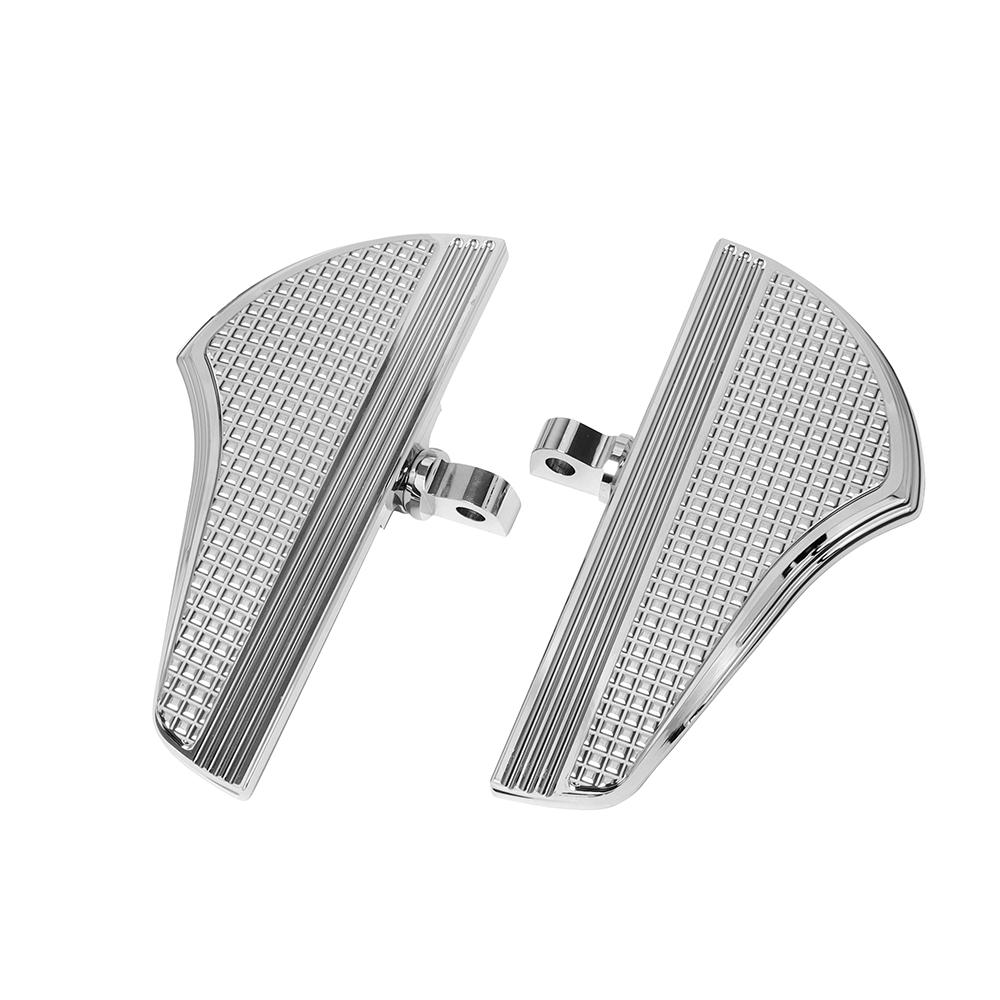 1 Pair Motorcycle Rear Passenger Defiance Floorboards Male Mount Foot Pegs Aluminum Pedal For Harley Touring Electra Glide Dyna