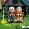 Senior Couple Tea Scene, 2D Flat Acrylic, Romantic Valentine's Day Garden Decorations, Suitable for Lawns, Patios and Gardens, Christmas, Halloween